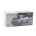 POP RACE 1:64 Toyota GR Vios PR64-94 Silver Widebody Diecast Model Car – Street Performance Collector Edition