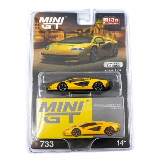 MINI GT 1:64 Lamborghini Countach LPI 800-4 – New Giallo Orion (MiJo Exclusives)