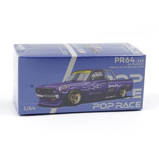 POP RACE 1:64 Datsun 620 Pickup PR64-219 Tokyo Auto Salon 2025 Pandem Widebody Diecast Model – Limited Edition