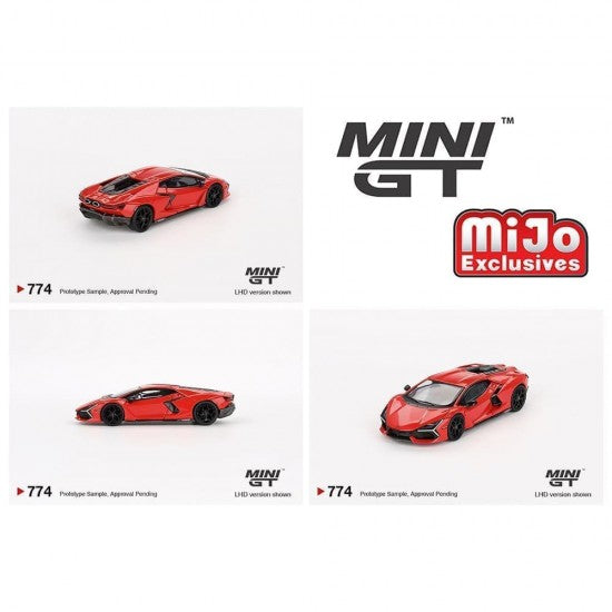 MINI GT 1:64 Lamborghini Revuelto – Arancio Dac Lucido (MiJo Exclusives)