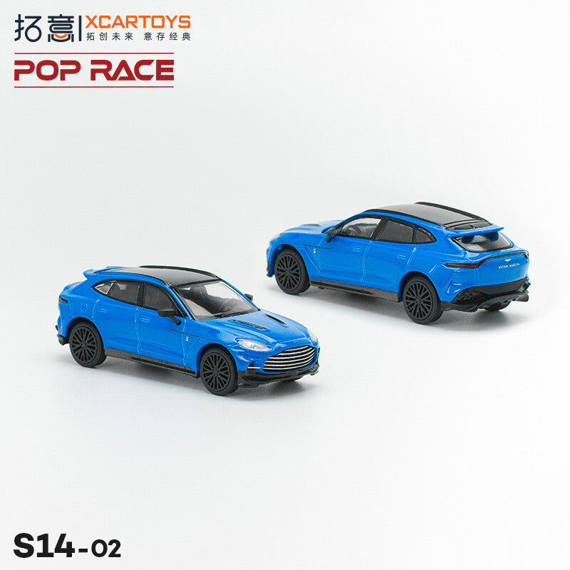POP RACE x XCARTOYS 1:64 Aston Martin DBX 707 Blue S14-03
