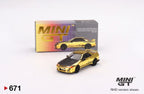 MINI GT 1:64 Nissan Skyline GT-R R34 Top Secret – Gold Chrome (TAS 2024)