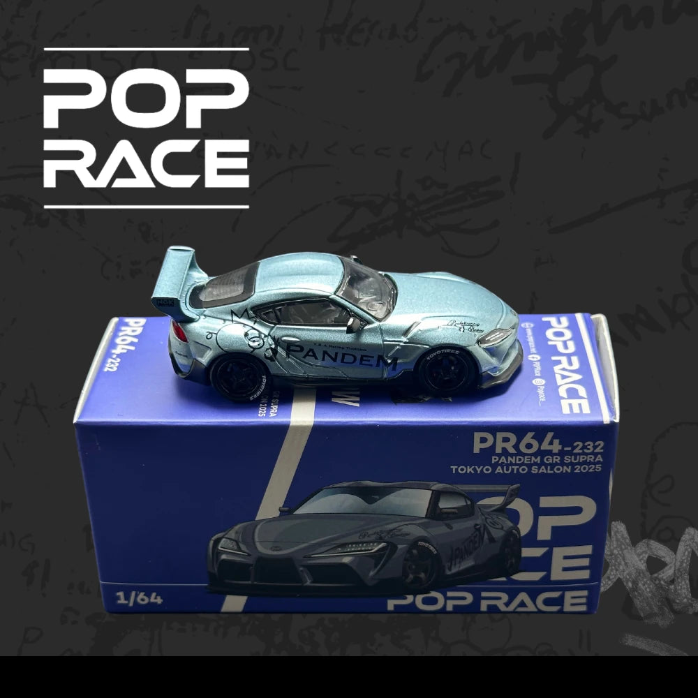 POP RACE 1:64 Pandem Toyota GR Supra PR64-232 Tokyo Auto Salon 2025 Widebody Diecast Model – Limited Edition