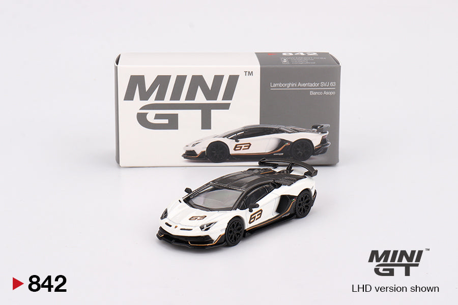 MINI GT 1:64 Lamborghini Aventador SVJ 63 – Bianco Asopo