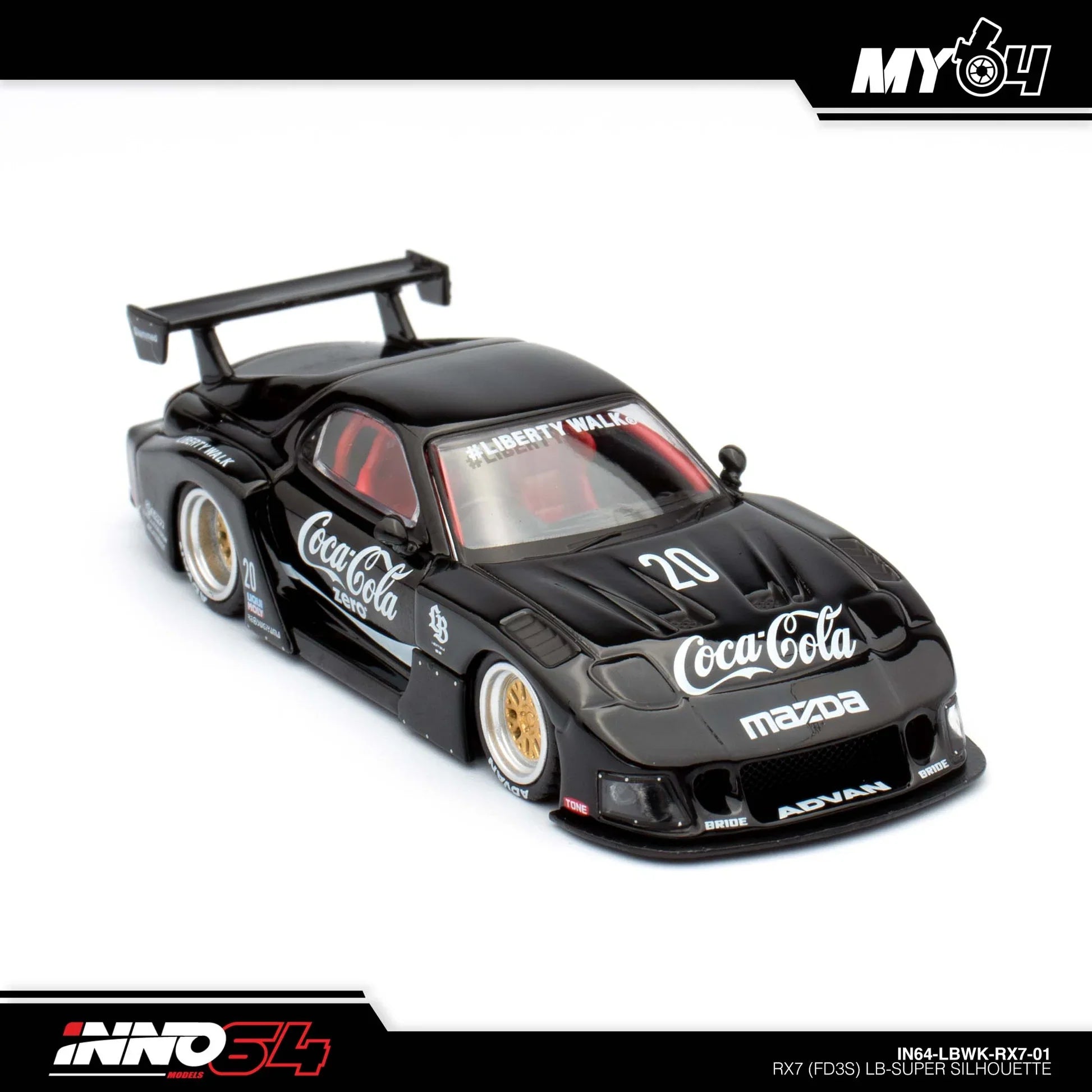 INNO64 LBWK Mazda RX-7 FD3S LB-Super Silhouette Coca-Cola Black