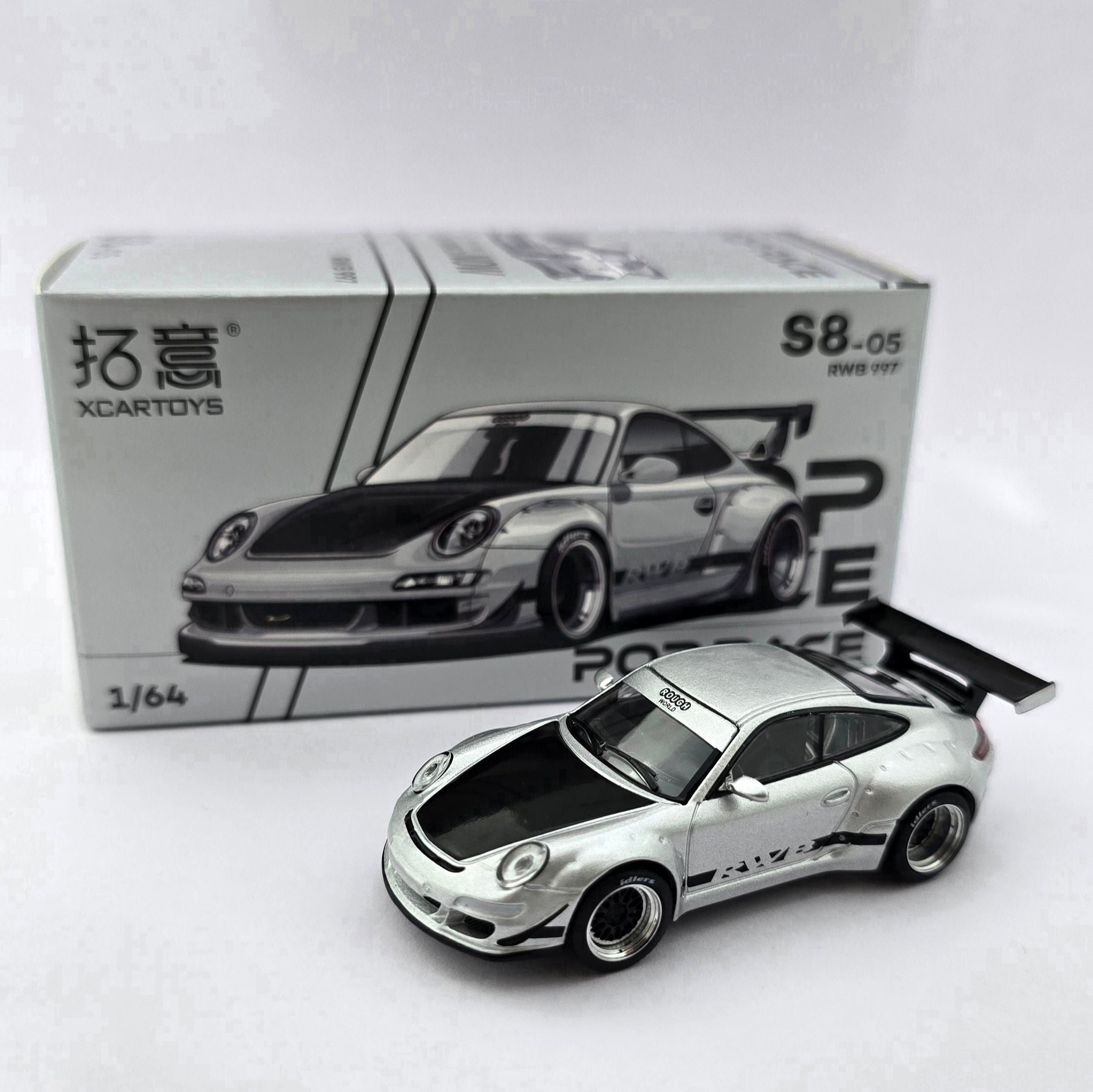 POP RACE x XCARTOYS 1:64 Porsche RWB 997 White S8-05