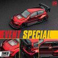 DCM 1:64 Kevmannz 1996 EGA Hatchback Wide Body Chrome Red Limited Edition