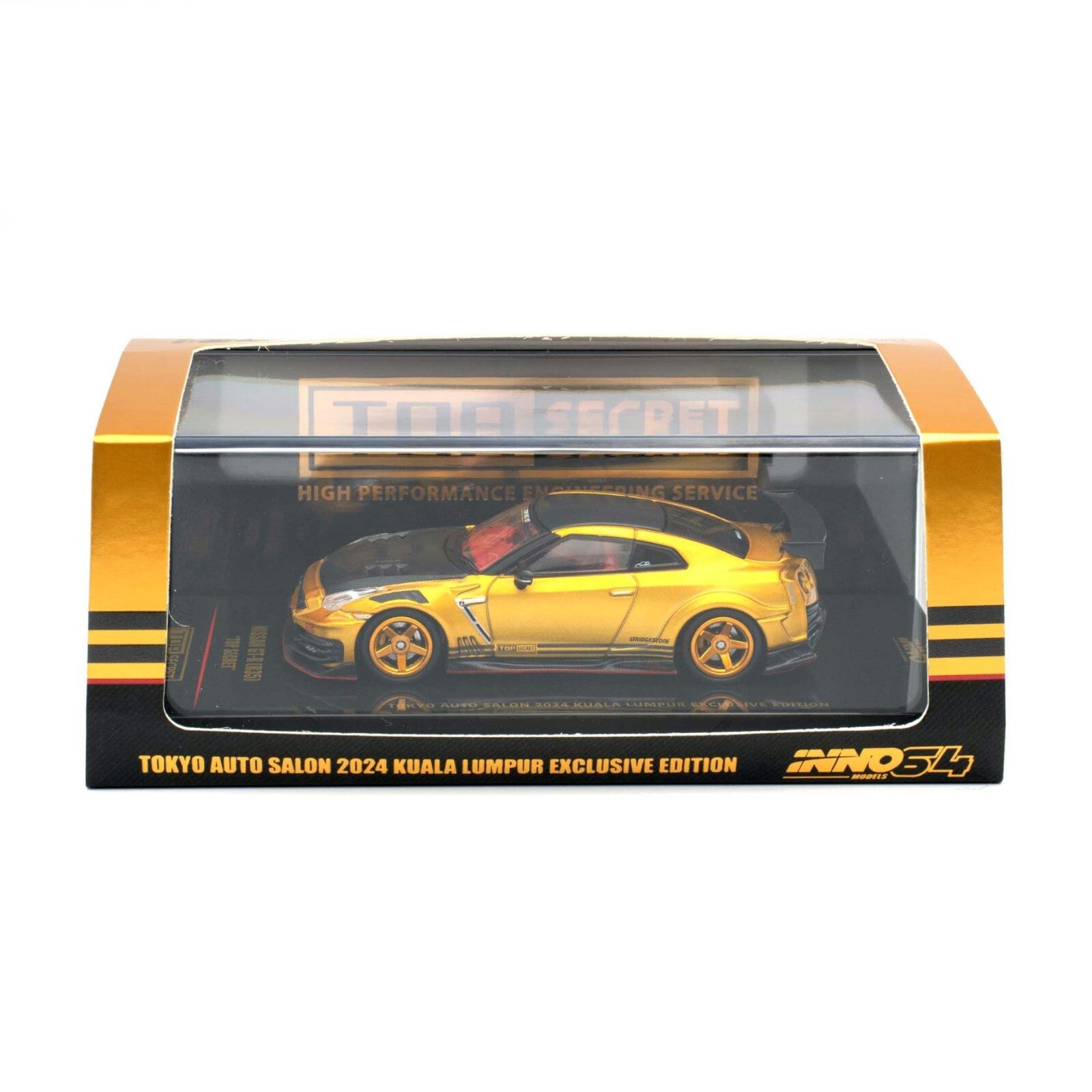 INNO64 Nissan GT-R R35 Top Secret Gold Chrome TAS 2024 Kuala Lumpur Exclusive