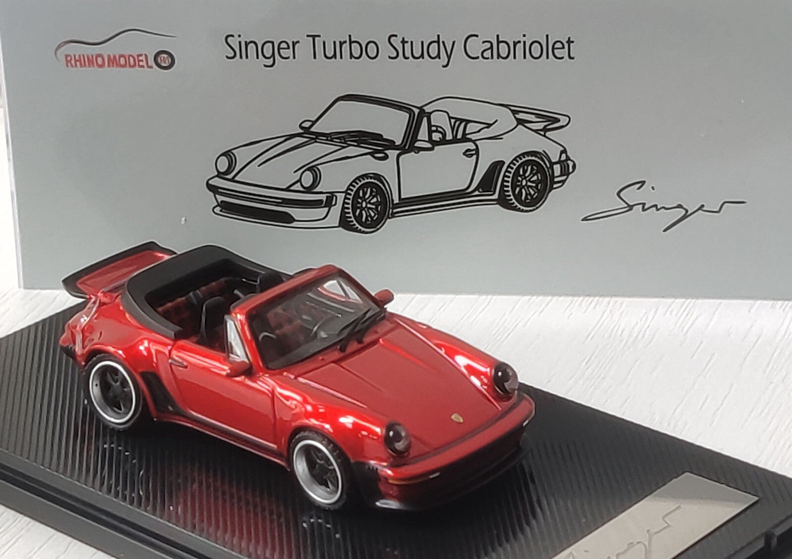Rhino Model 1:64 Singer Turbo Study Cabriolet Red | Resin