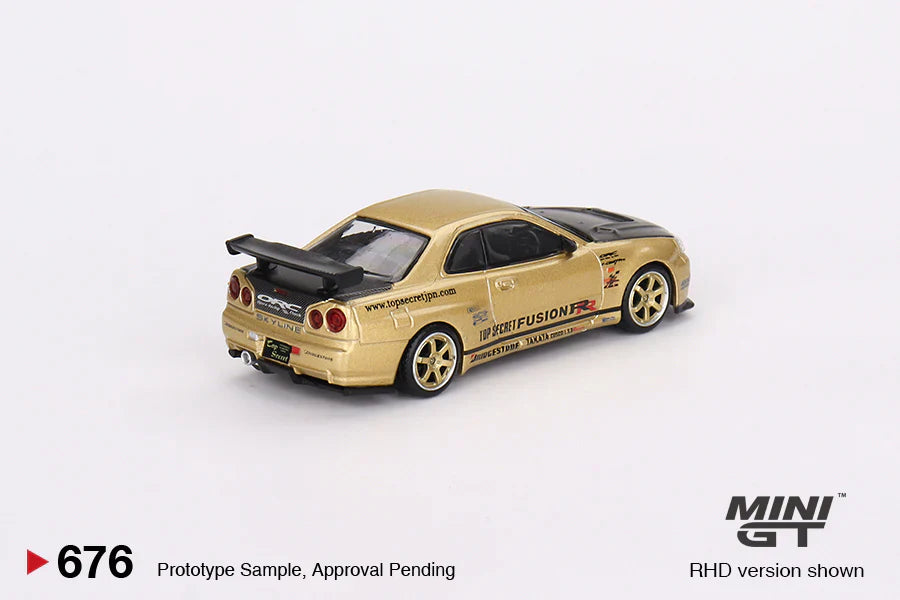 MINI GT 1:64 Nissan Skyline GT-R R34 – Top Secret Gold