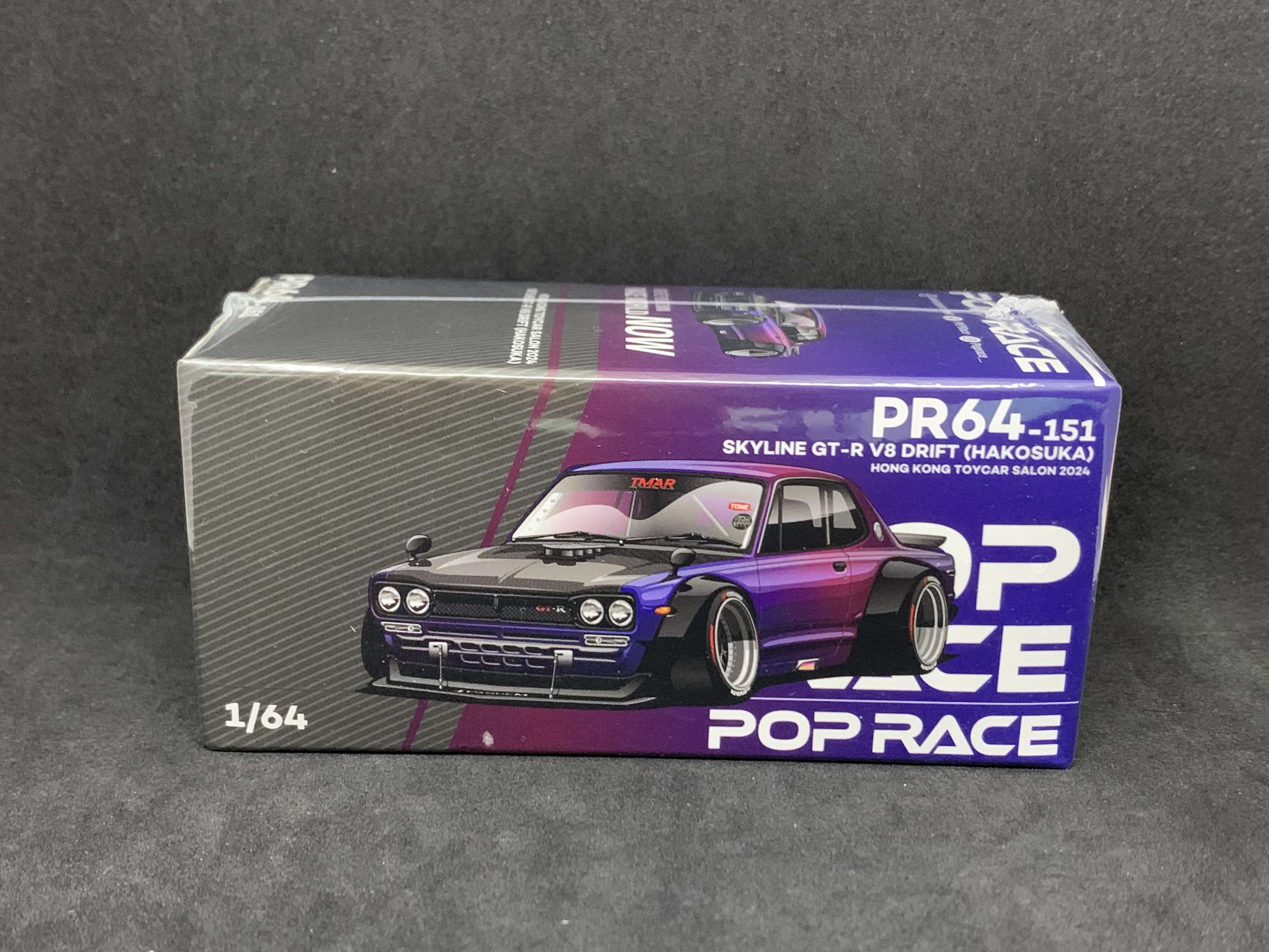 POP RACE 1:64 Nissan Skyline GT-R Hakosuka V8 Drift PR64-151 Purple – Hong Kong Toycar Salon 2024 Limited