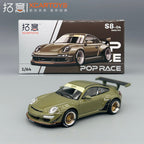 POP RACE x XCAR TOYS 1:64 Porsche RWB 997 Olive Green S8-04