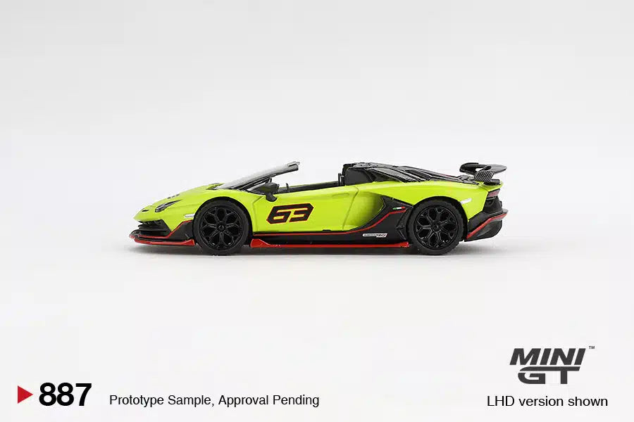 MINI GT 1:64 Lamborghini Aventador SVJ 63 Roadster – Verde Shock