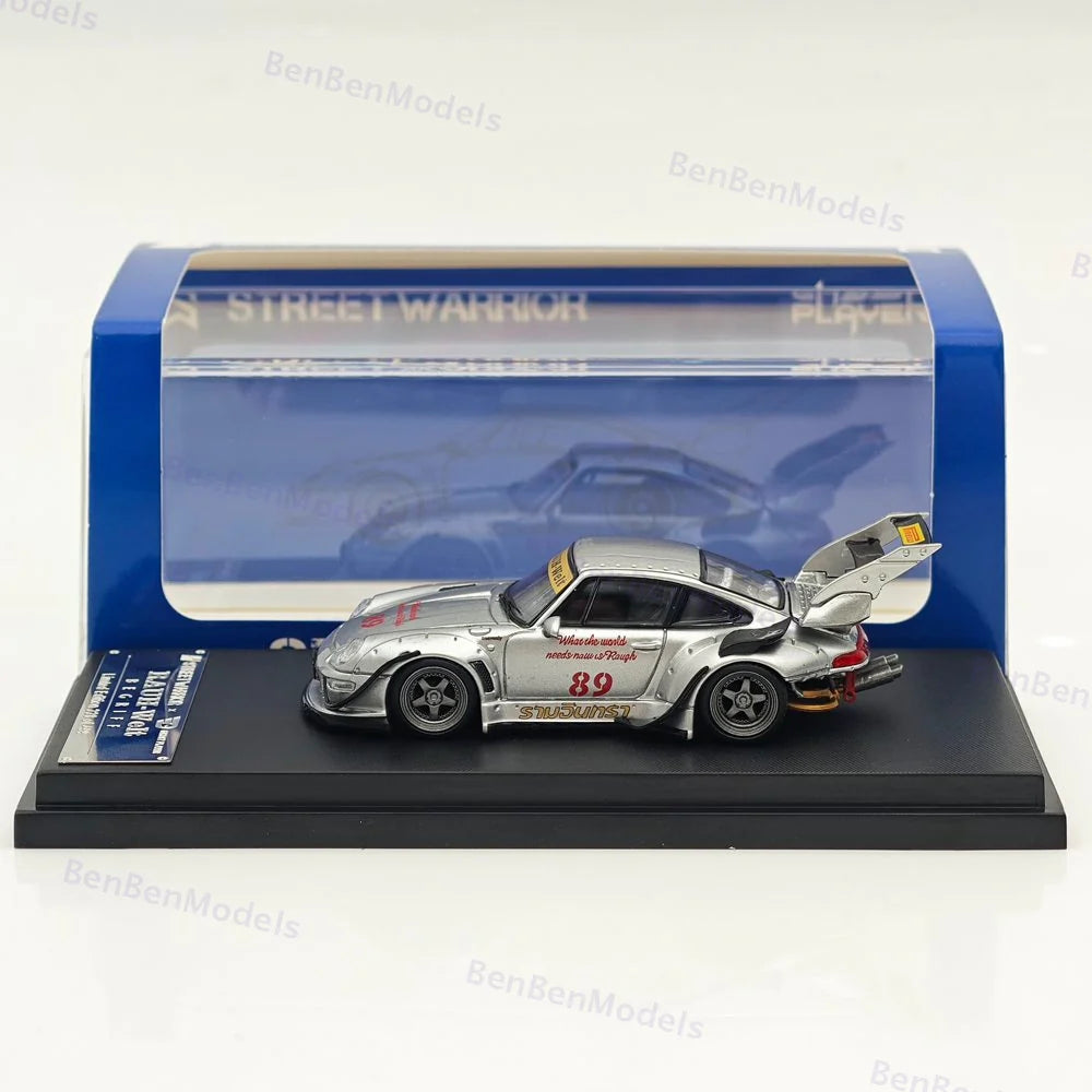 Street Warrior Porsche 911 RWB Widebody Silver #89 Rauh-Welt 1:64