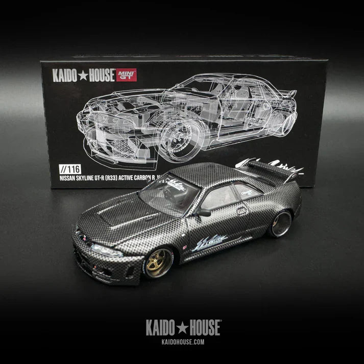 Kaido House x MINI GT 1:64 Nissan Skyline GT-R R33 Active Carbon R