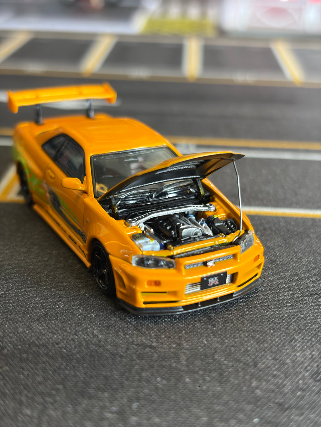 Time Micro 1:64 Nissan Skyline GT-R R34 Orange Fast & Furious Style Limited 999