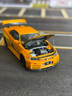 Time Micro 1:64 Nissan Skyline GT-R R34 Orange Fast & Furious Style Limited 999