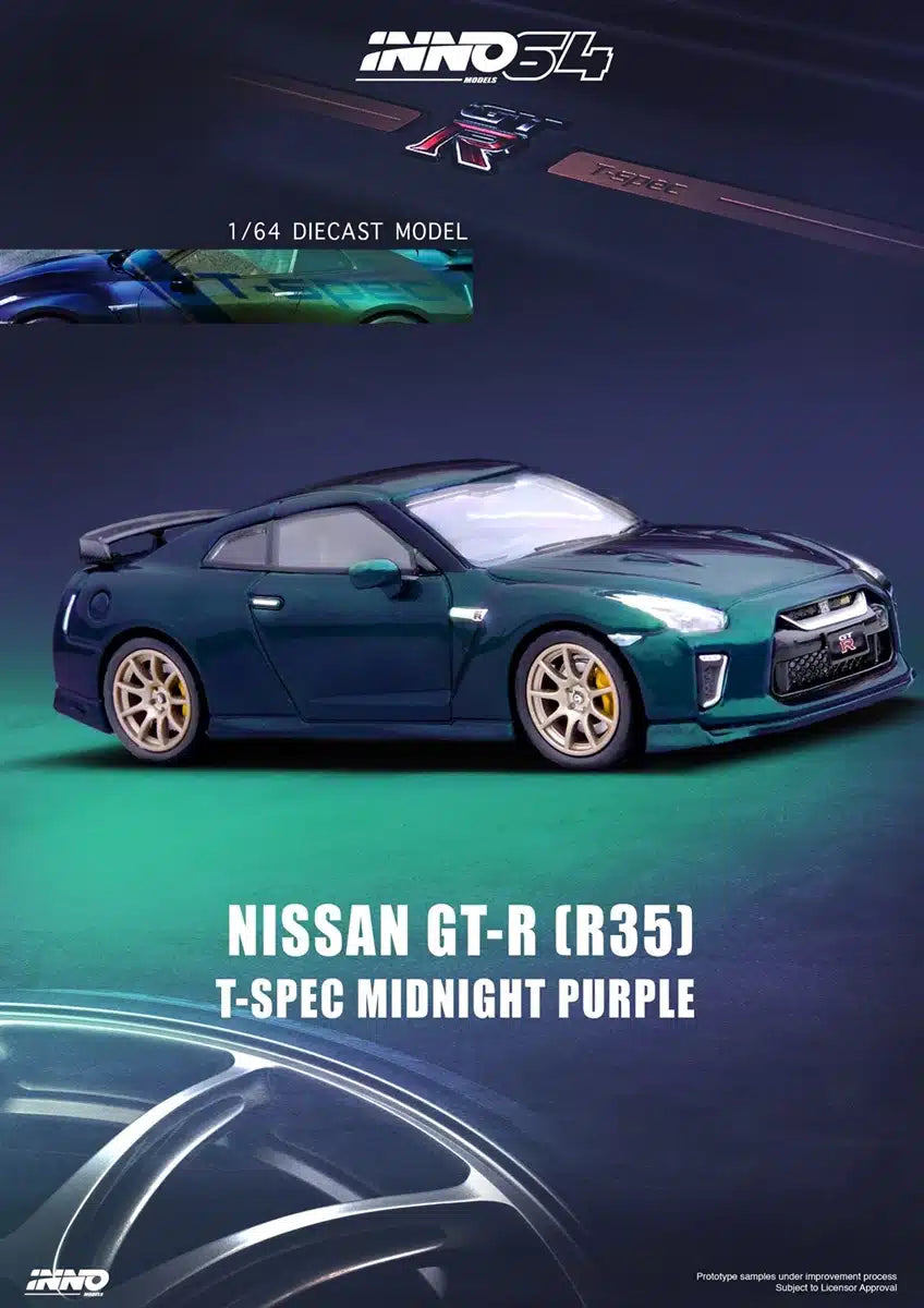 INNO64 Nissan GT-R R35 T-Spec Midnight Purple/Green