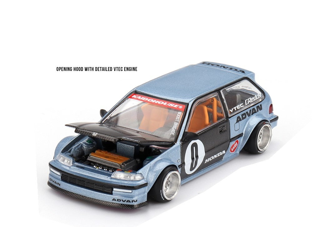 Kaido House x MINI GT 1:64 Honda Civic EF Kaido Roulette V2 Advan