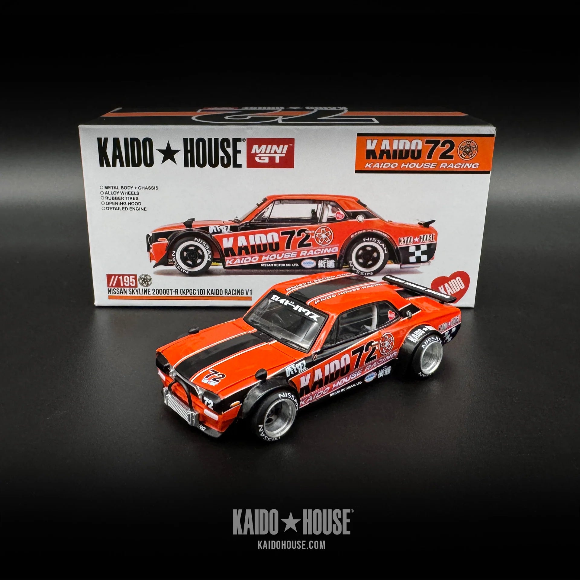 Kaido House x MINI GT 1:64 Nissan Skyline 2000GT-R KPGC10 Kaido Racing V1