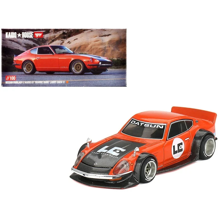 Kaido House x MINI GT 1:64 Datsun Fairlady Z Larry Chen V1 Orange Bang