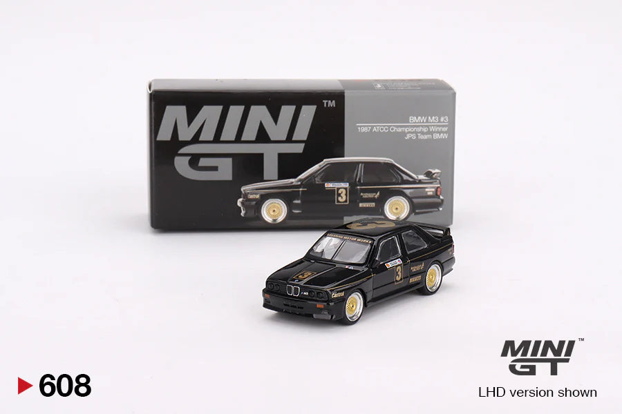 MINI GT 1:64 BMW M3 E30 #3 1987 ATCC Champion JPS Team BMW
