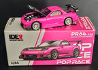 POP RACE 1:64 Mazda RX-7 FD Widebody PR64-156 Pink w/ Opening Hood Diecast Model – IDE Edition Collector Car