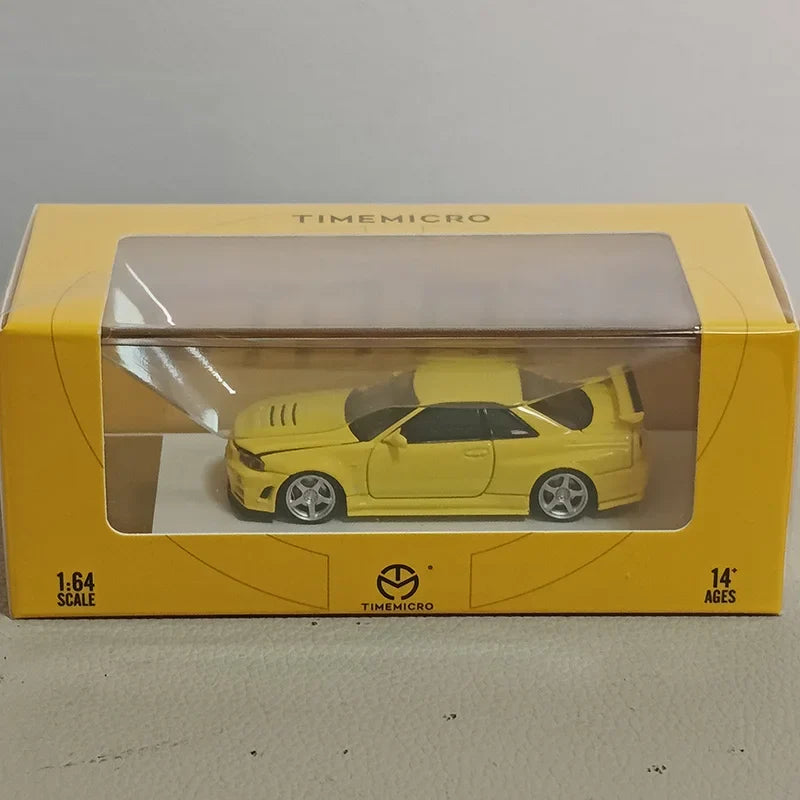 Time Micro 1:64 Nissan Skyline GT-R R34 Yellow Limited 999