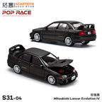 POP RACE x XCARTOYS 1:64 Mitsubishi Lancer Evolution IV Black S31-04