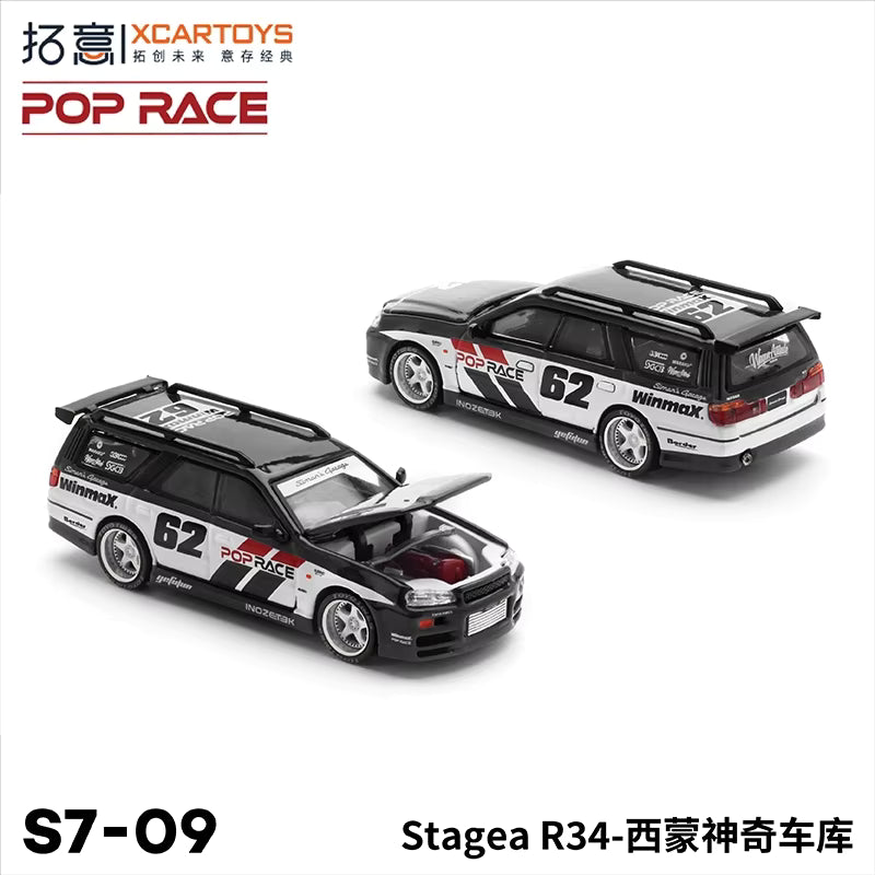 POP RACE x XCAR TOYS 1:64 Nissan Stagea R34 Racing Livery S7-09