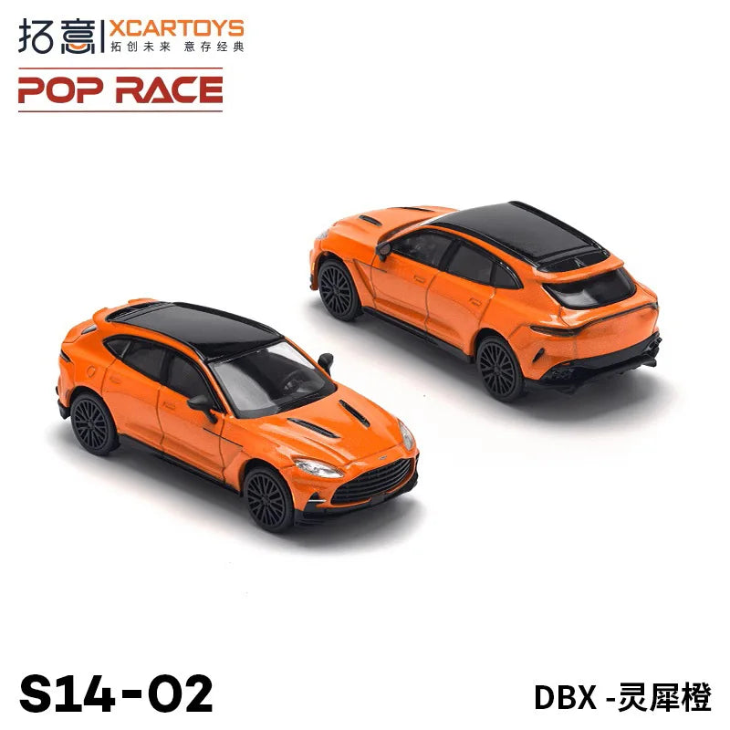 POP RACE x XCARTOYS 1:64 Aston Martin DBX Orange S14-02