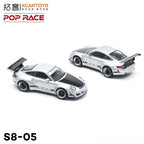 POP RACE x XCARTOYS 1:64 Porsche RWB 997 White S8-05