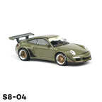 POP RACE x XCAR TOYS 1:64 Porsche RWB 997 Olive Green S8-04