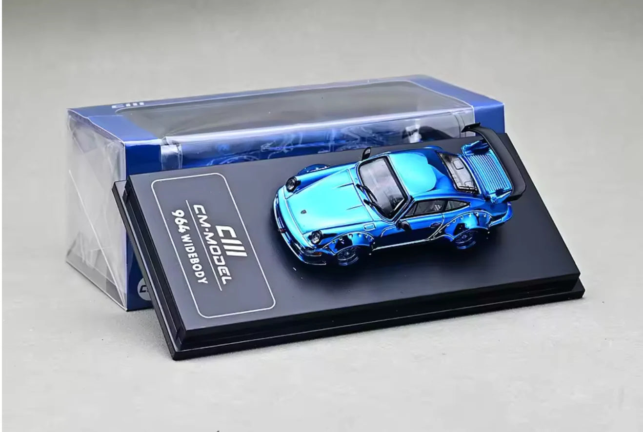 CM Model Porsche 964 Widebody Chrome Blue