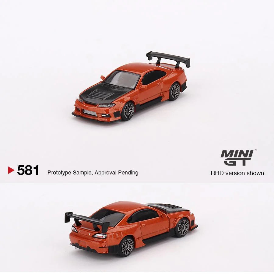 MINI GT 1:64 Nissan Silvia S15 D-MAX Metallic Orange