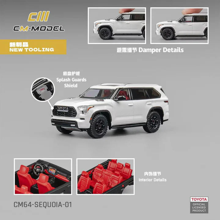 CM Model Toyota Sequoia Off-Road White Diecast SUV