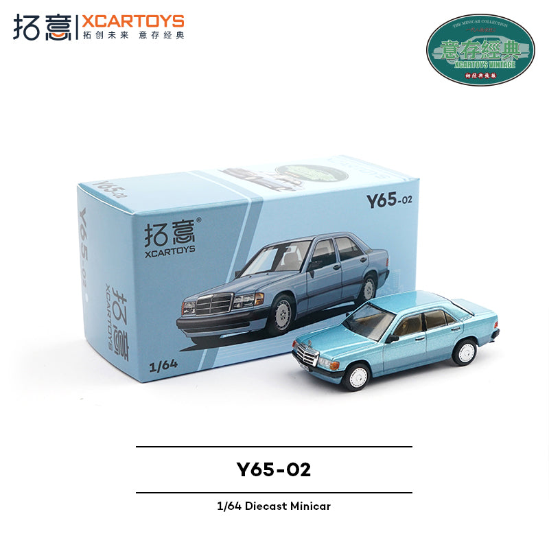 XCARTOYS 1:64 Mercedes-Benz 190E (W201) Blue Y65-02 Classic Sedan