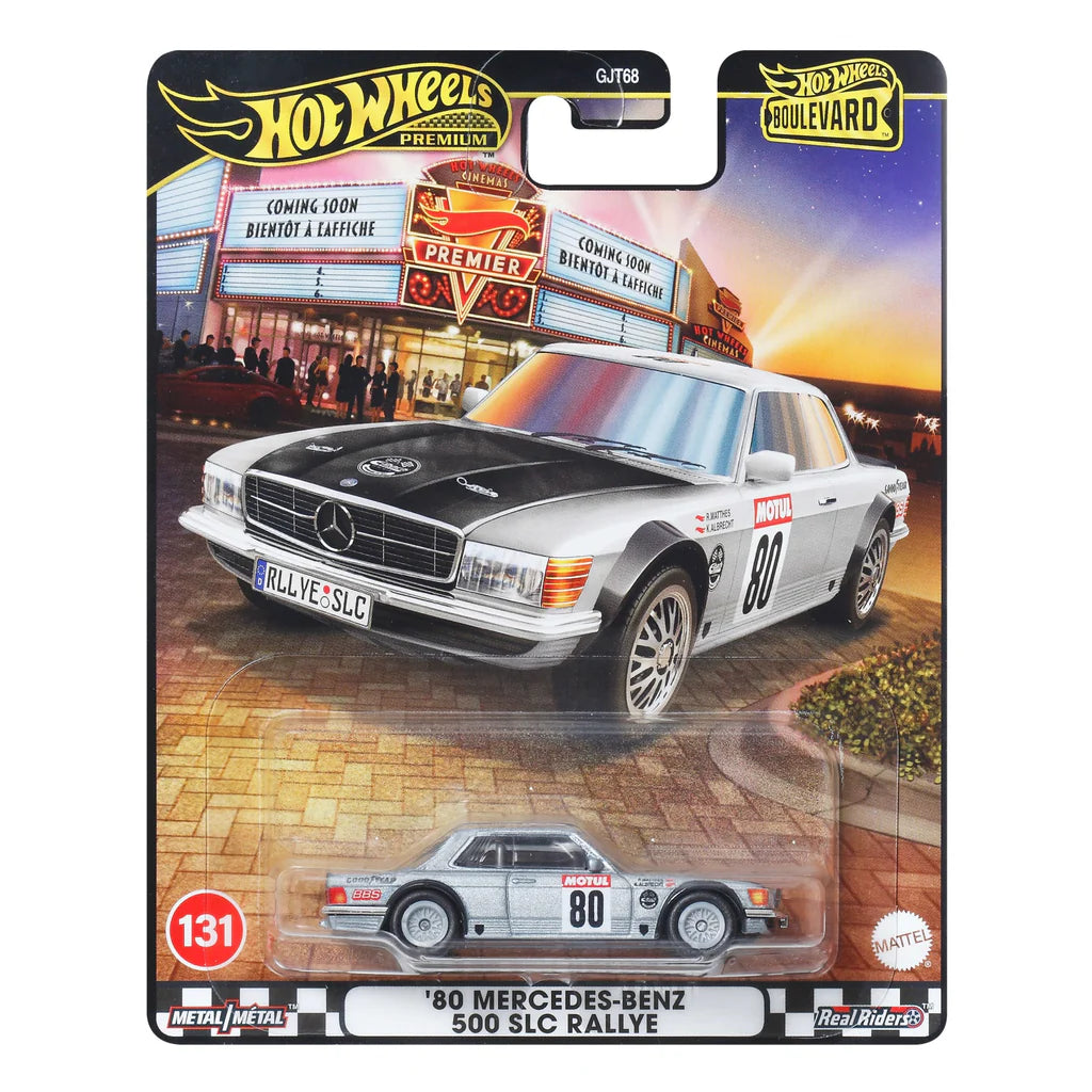 Hot Wheels Premium Boulevard ’80 Mercedes-Benz 500 SLC Rallye – Real Riders