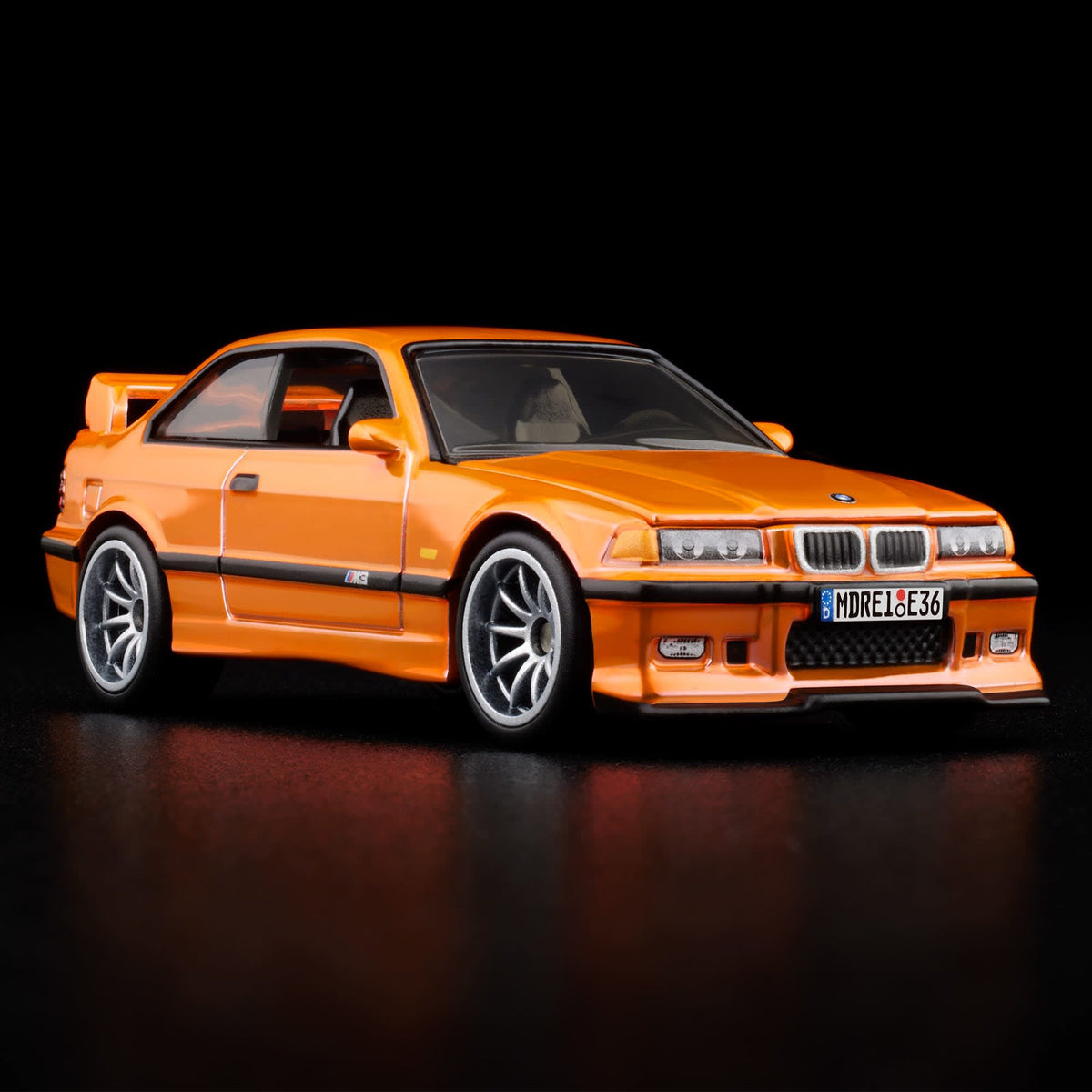 Hot Wheels RLC BMW M3 LTW JCP08 Spectraflame Orange front three-quarter view