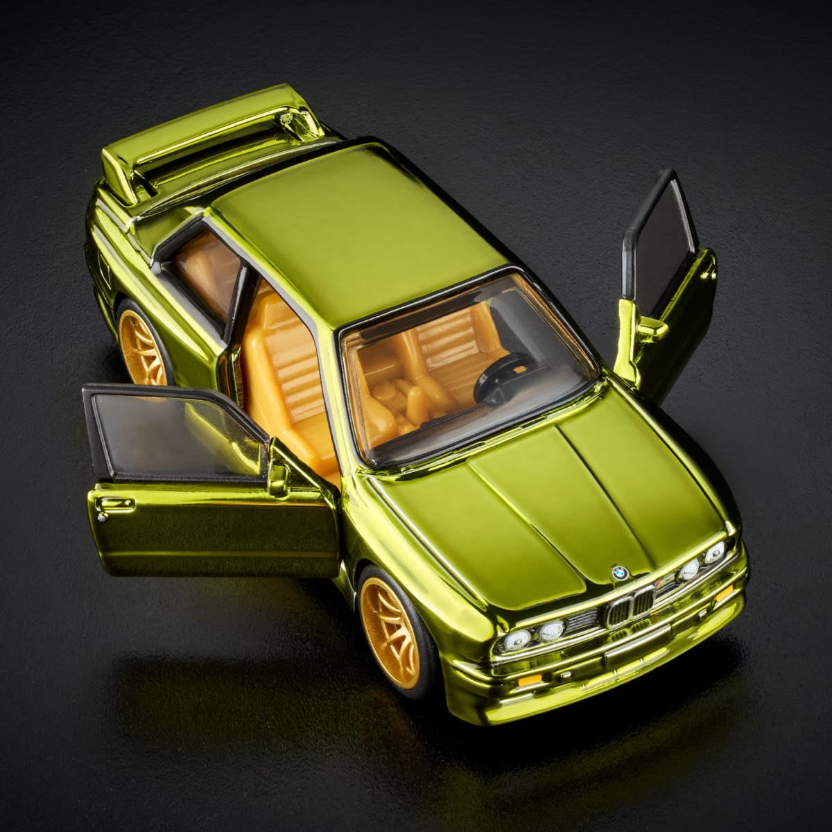 Hot Wheels RLC 1991 BMW M3 Spectraflame Olive with both doors open
