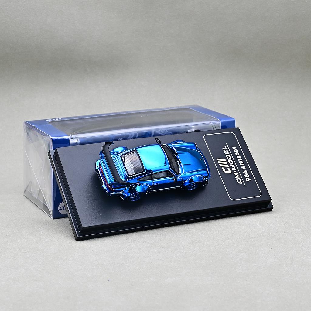 CM Model Porsche 964 Widebody Chrome Blue