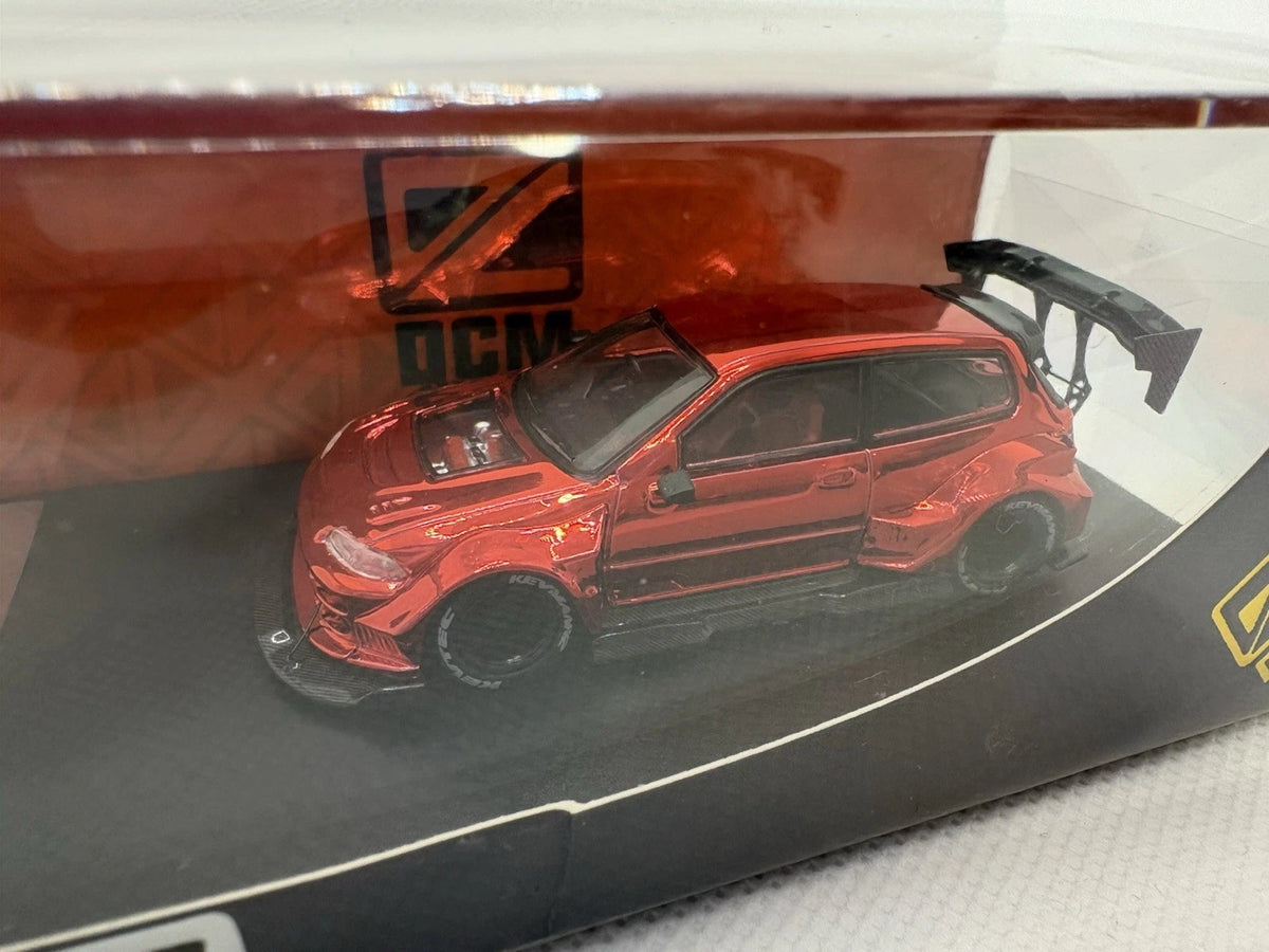 DCM Kevmannz EG6 Chrome Red TMCS 2025 — Front three-quarter detail