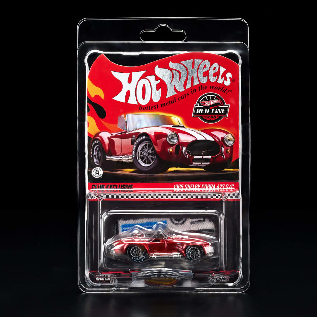 Hot Wheels RLC 1965 Shelby Cobra 427 S/C Spectraflame red — Blister card with protective clamshell