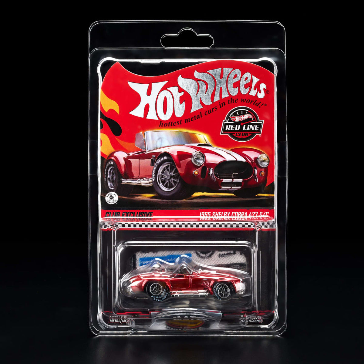 Hot Wheels RLC 1965 Shelby Cobra 427 S/C Spectraflame red — Blister card with protective clamshell