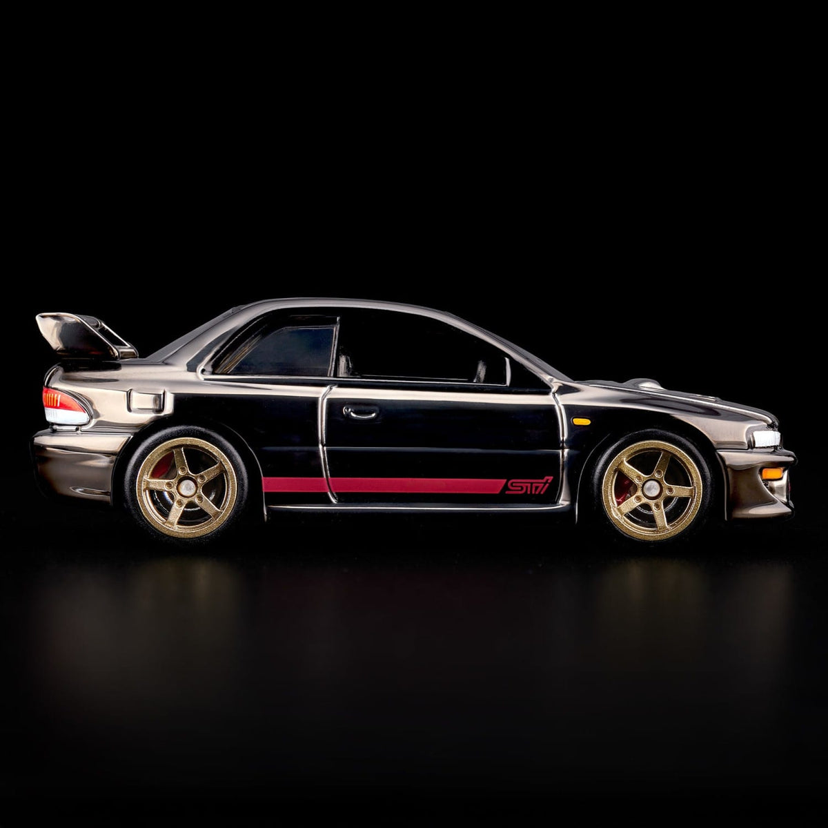 Hot Wheels RLC 1998 Subaru Impreza WRX STi Spectraflame slate JJY62 — Side profile
