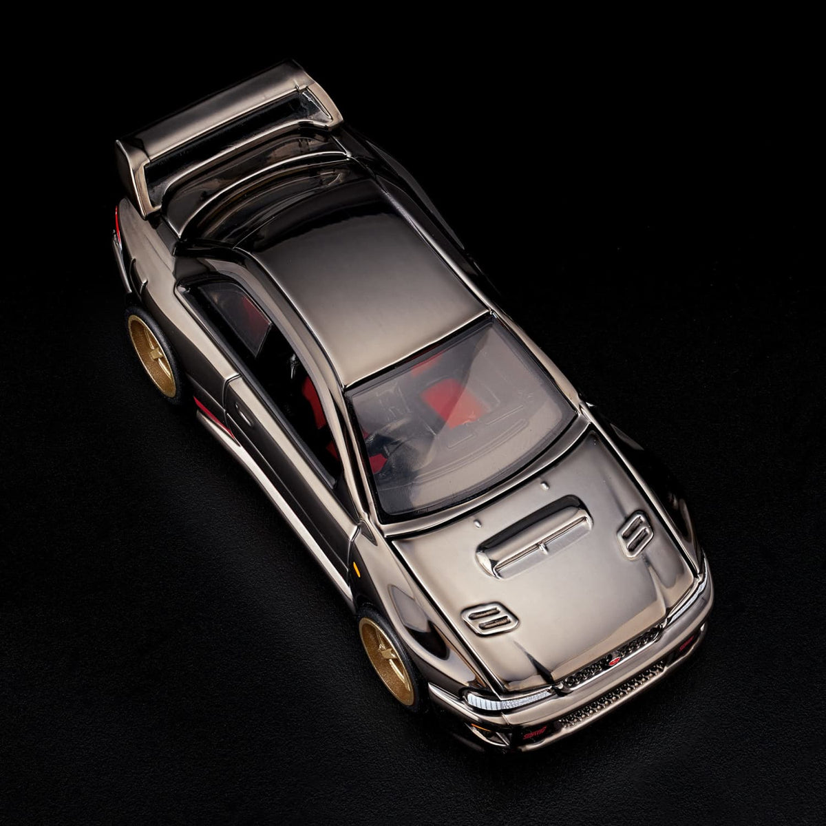 Hot Wheels RLC 1998 Subaru Impreza WRX STi Spectraflame slate JJY62 — Top view