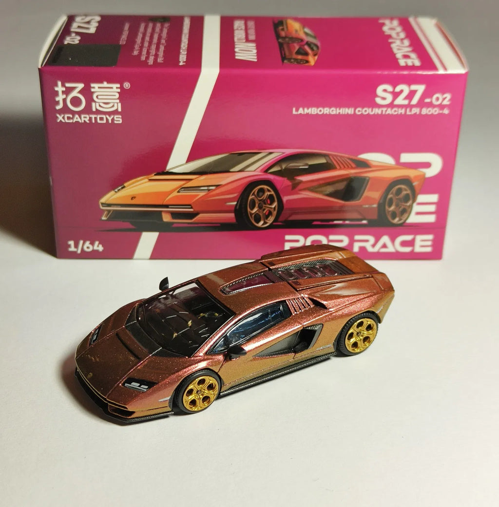 POP RACE x XCARTOYS 1:64 Lamborghini Countach LPI 800-4 Bronze S27-02