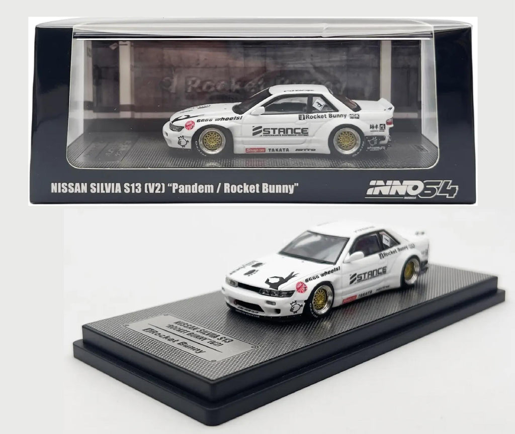 INNO64 Nissan Silvia S13 V2 Pandem Rocket Bunny White