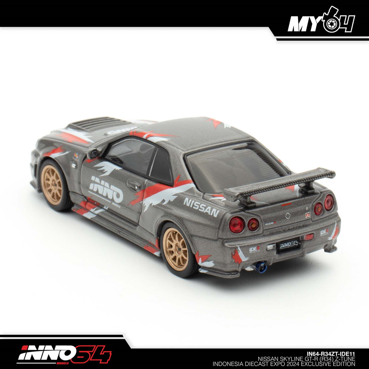 INNO64 Nissan Skyline GT-R R34 Z-Tune IDE11 2024 — rear left