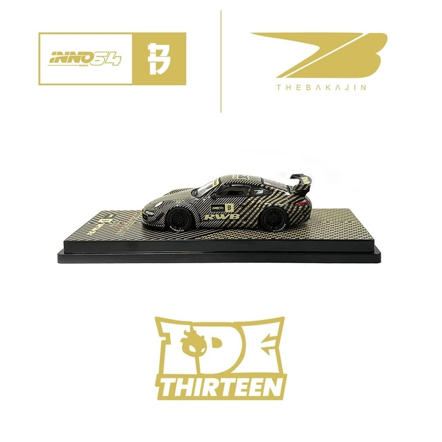 RWB 997 Batik black and gold left-side view on display base